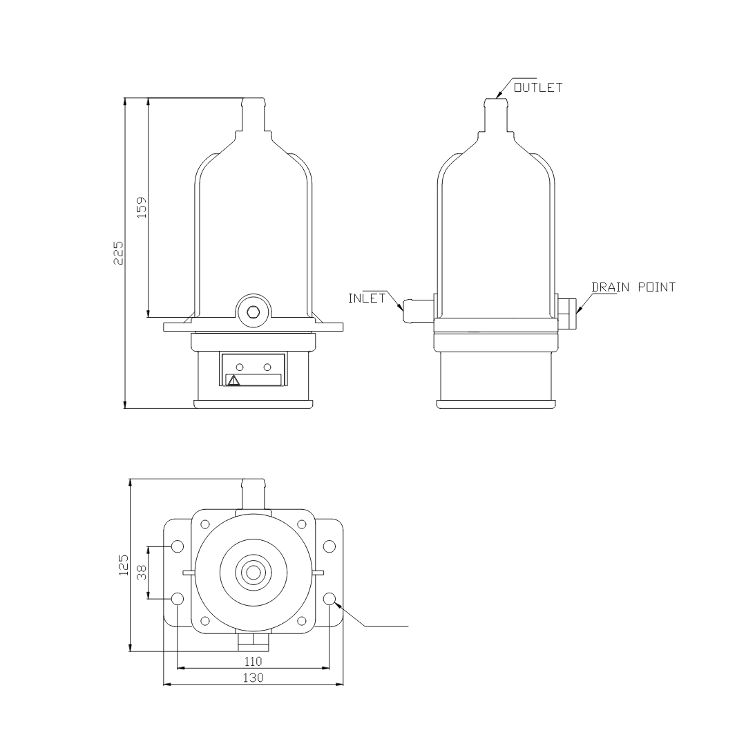 Battery heating sleeve dimensions and technical drawing