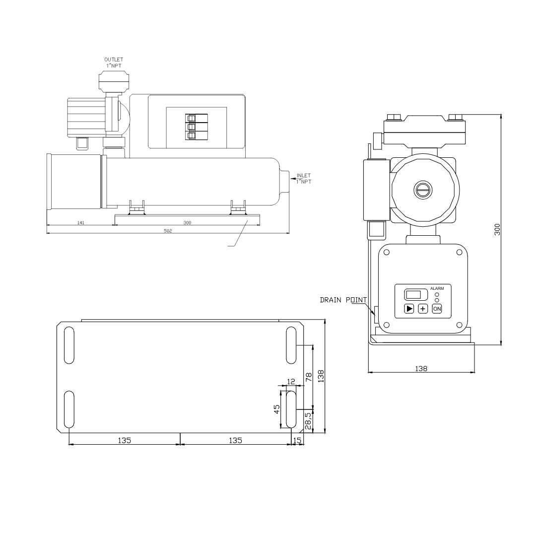 Engine preheater technical drawing