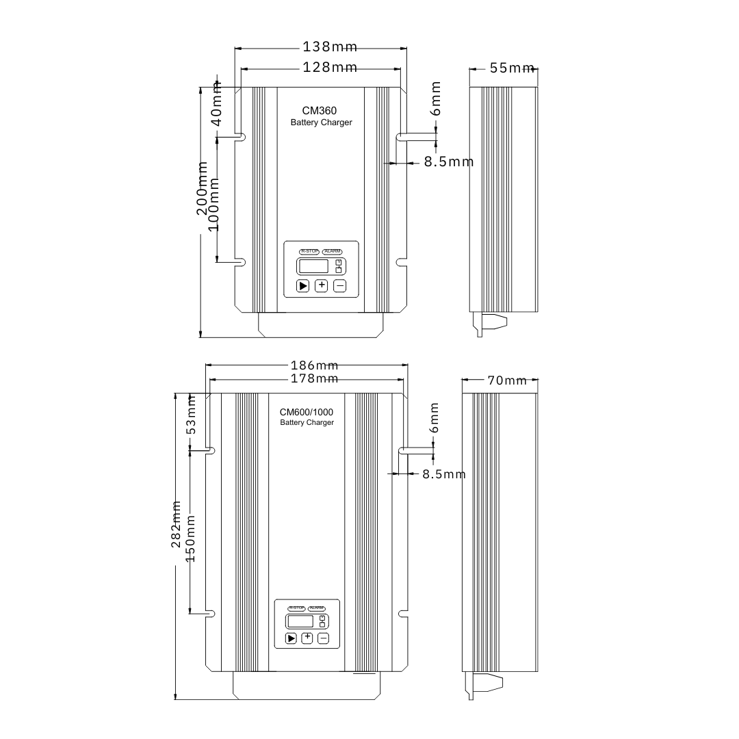 Intelligent battery charger technical specifications